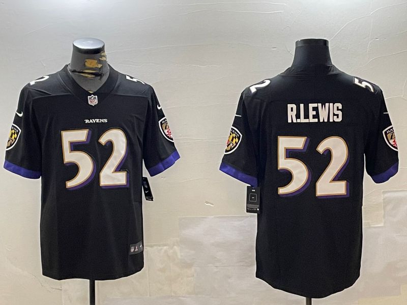 Men Baltimore Ravens #52 R.Lewis Black Second generation 2024 Nike Limited NFL Jersey style 1->baltimore ravens->NFL Jersey
